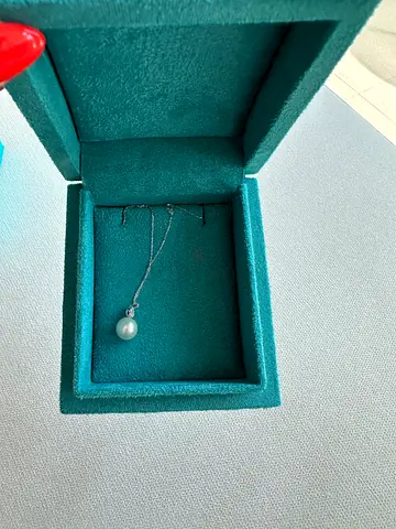 925 Sterling Silver Pearl Necklace –with Original Box