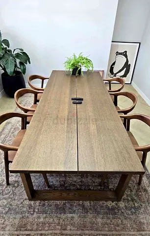 Selling brand new condition Morbylanga Dining table with Six IKEA Stockholm
