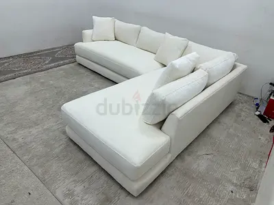 Like new condition west elm white color lshape sofa