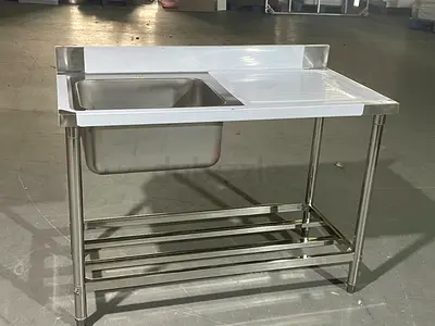 Single Bowl Wash Sink with Drain Board (SSB-1260L/R)