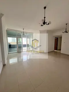 Apartment for annual rent, no commission, one month free, 3 rooms, balcony, sea view, gym and swimmi