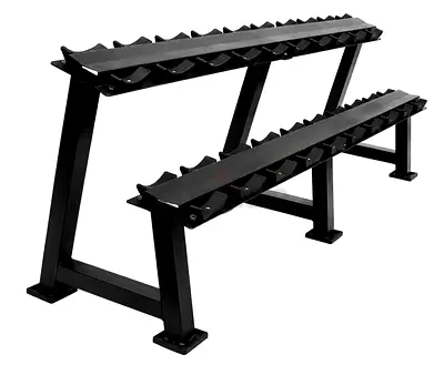 Two-tier Dumbbell Rack / Weight Rack - Heavy Duty Gym Storage 10 Pair capacity