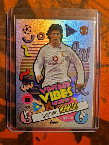 Cristiano Ronaldo Vintage Vibes Legends Topps Trading Card (Manchester United) - Near Mint