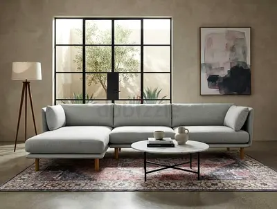 Crate and barrel L Shape Sofa Beige