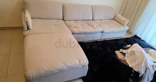 Perfect condition Home centre swin feather filled Modular Sofa with footstool