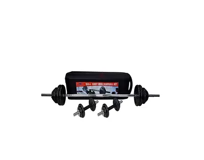 50kg dumbles and barbell