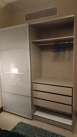 IKEA PAX-style Sliding Door Wardrobe with Drawers - Good Condition