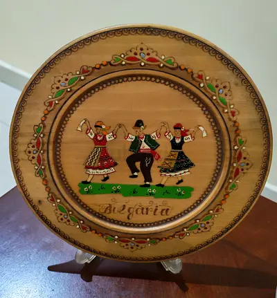 Vintage Bulgarian Wooden Hand painted