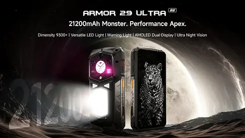Ulefone Armor 29 Ultra 5G AI Rugged Phone Dual Screen Dimensity 9300+21200mAh 120Hz 1TB ROM 64MP, NF