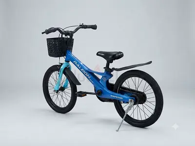 Blue Raleigh children's bike with basket and mudguards - good condition
