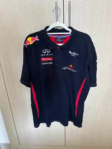 Red Bull Infiniti Racing Team Polo Shirt - Men's Size (L-XL) - Blue/Red