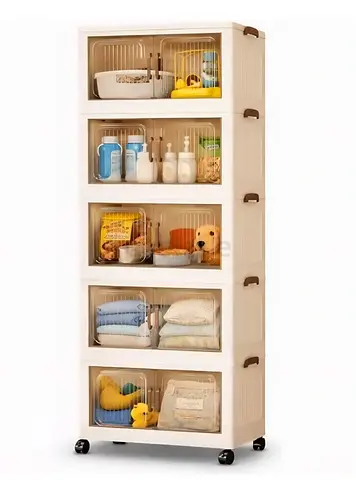 5 Tier Multipurpose Storage Cabinet with Wheels