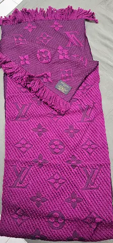 Purple Louis Vuitton monogram wool blend scarf - used once