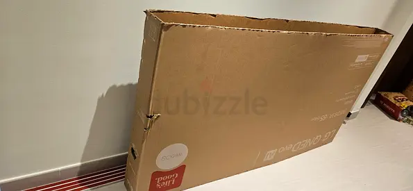 Large empty carton of 65 inch tv