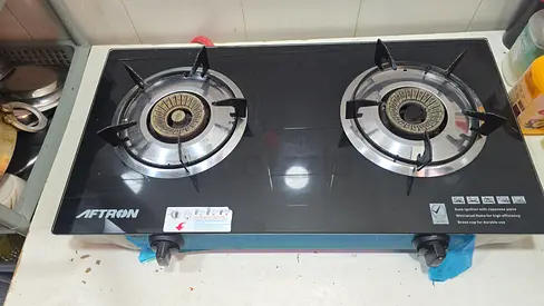 Glass Top 2-Burner Gas Stove - Used, Working Condition
