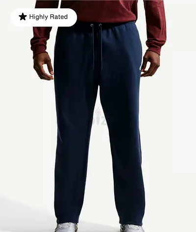 Nike-Navy Blue Men's Sweatpants - Drawstring, Casual Fit