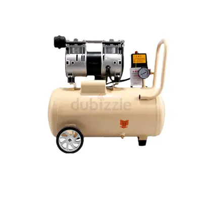 Portable Silent Oil-Free Air Compressor - Compact with Wheels and Gauge