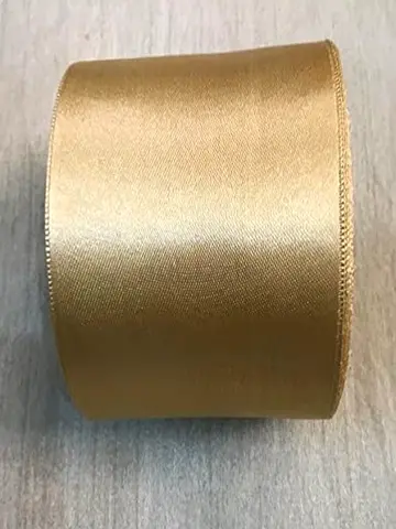 Gold Satin Ribbon Roll - 5cm Wide, Decorative Craft Ribbon