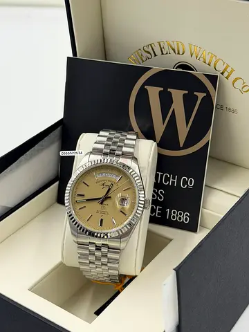 West End Watch Co. Automatic Men's Stainless Steel Bracelet Watch with Day-Date
