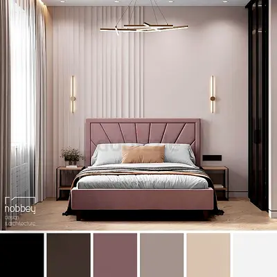 Modern Upholstered Bed Frame with Fluted Headboard