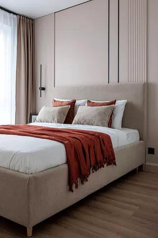 Upholstered Double Bed with Headboard
