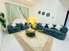 Luxury apartment, second occupancy, one bedroom and living room with a balcony and open view. Ajman,