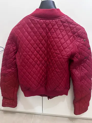 Maroon quilted bomber jacket, size M (lightly used)