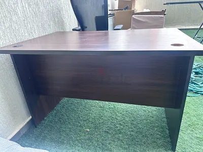 Wooden Office Desk with Cable Grommets and chair- Good Condition