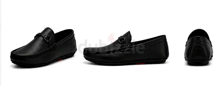 Men's black leather loafers