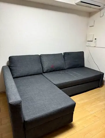 Comfortable Dark Grey L-Shaped Sofa Bed
