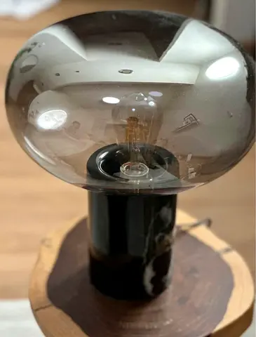 Modern smoked glass table lamp with marble base 200 AED for one, 300 AED FOR BOTH