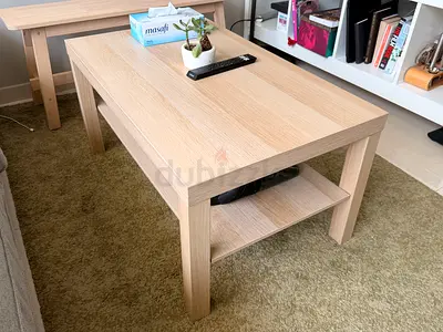 IKEA Light oak coffee table with lower shelf - good condition