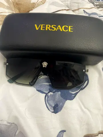 Versace Shield Sunglasses - Black/Green (Like New)