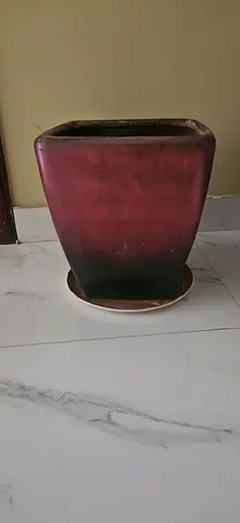Ceramic Plant Pot / Planter - Brown, used