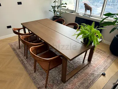 Available high quality dining table with six chairs like a new