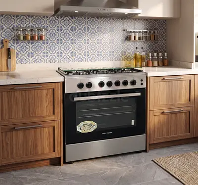 Wolf Power Standing Gas Cooker / Oven - Silver & Black