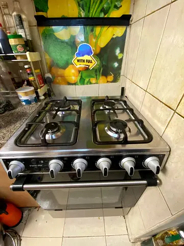 Stainless Steel 4-Burner Gas Stove with Oven - Nikai