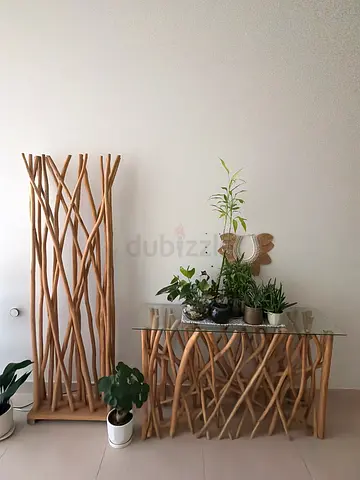 Room Divider and Console - wood & glass