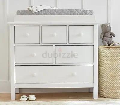 White Baby Changing Table with Drawer Storage
