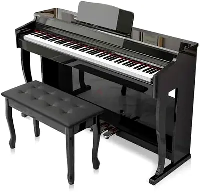 MegArya Black Digital Upright Piano | 88 Weighted Keys | Premium Wooden Cabinet | Brand New