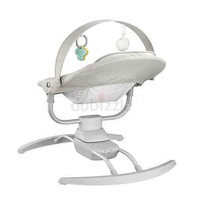 Smart electric baby rocker/rocking cradle with music and mobile - light grey