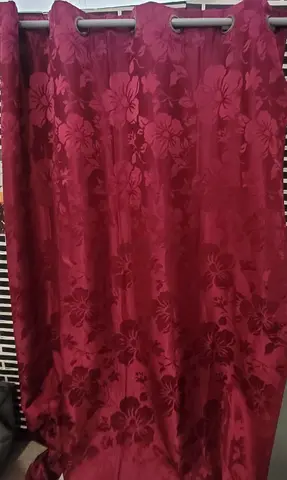 MOVING OUT SALE: Burgundy Floral Eyelet Curtains