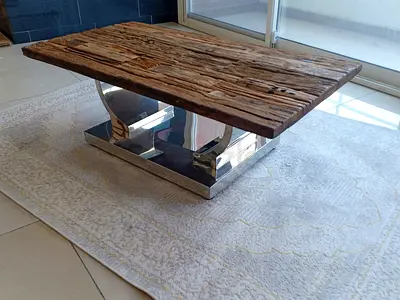 HEAVY RAILWAY WOOD COFFEE TABLE