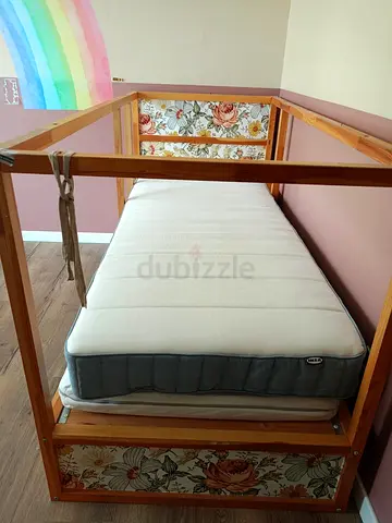 Floral Custom Kura IKEA Bed Girls bed with Mattress
