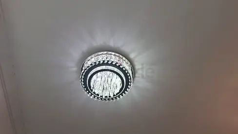 Modern crystal flush mount ceiling light - elegant living room fixture - 2 pcs