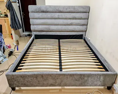 King Size upholstered Bed.