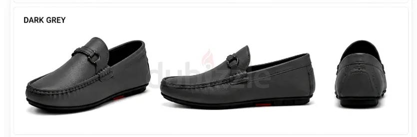 Men's Dark Grey Leather Loafers