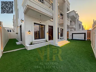 Own an elegant classic villa in Al Zahia with a private garden, two floors and a roof, at a price t
