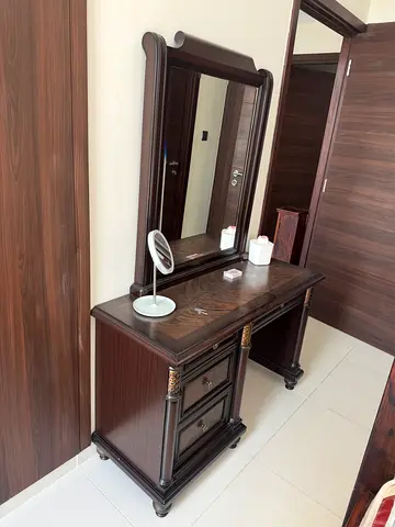Wooden Dressing Table with Mirror and Drawers - Good Condition