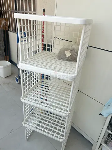 White 3-Tier Plastic Storage Shelf - Lightweight and Stackable